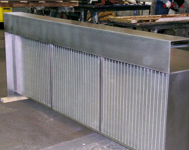 Stainless steel plate reception desk for Mittel Steel
