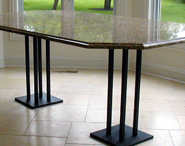 Custom painted steel table base